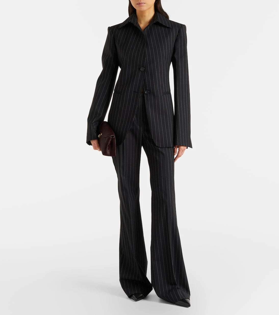 Sportmax - Visino wool-blend gabardine flared pants