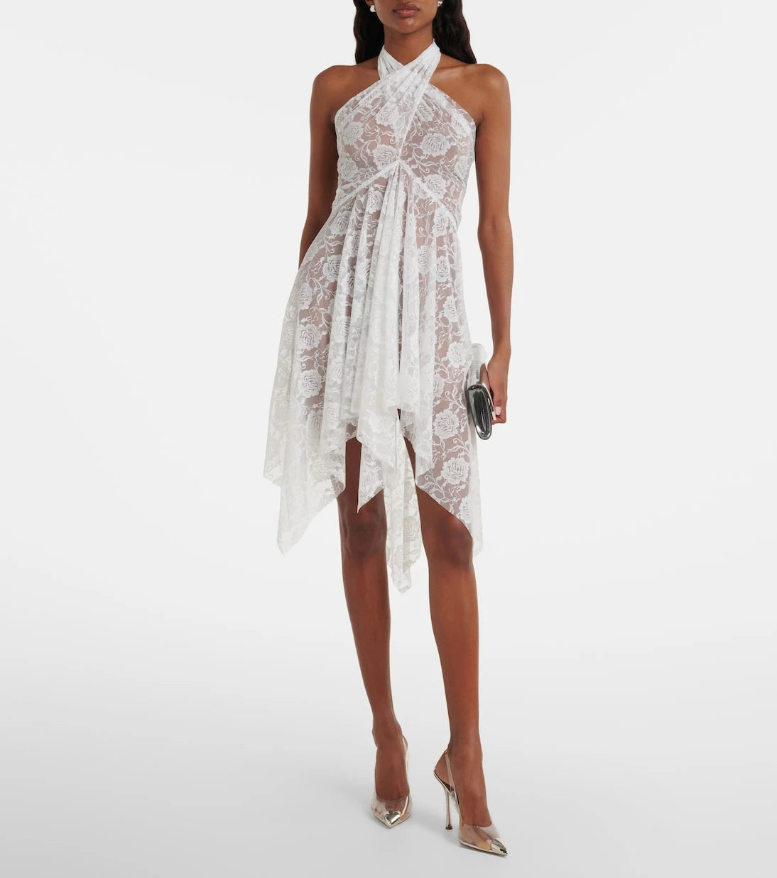 Norma Kamali - Halterneck lace minidress