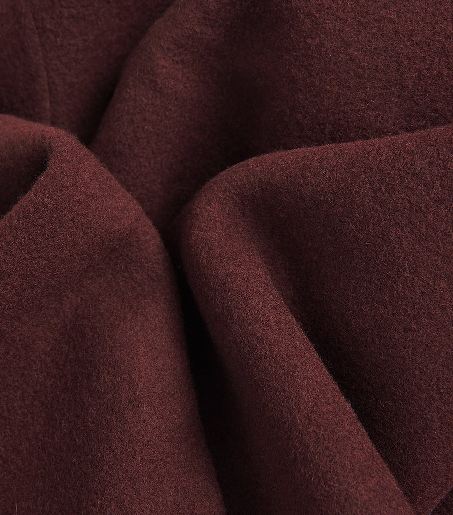 Wool-Blend Zip-Up Hoodie CHERRY