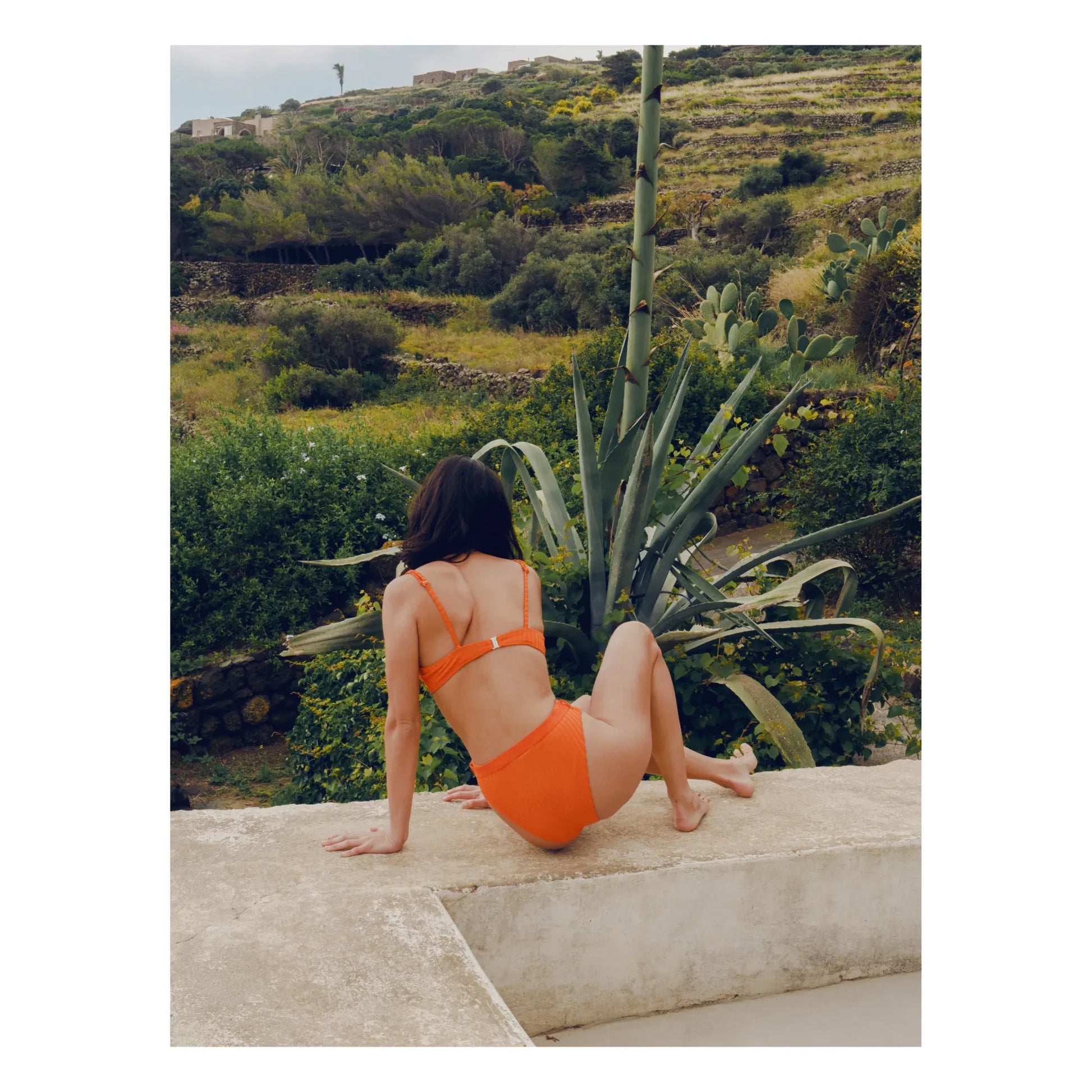 Icone - Sergio Ribbed Jersey Top | Orange