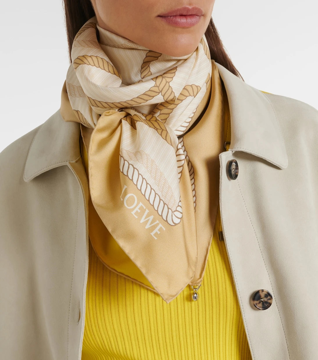 Loewe - Anagram silk twill scarf