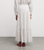 Maje White Sequin-Embroidered Maxi Skirt