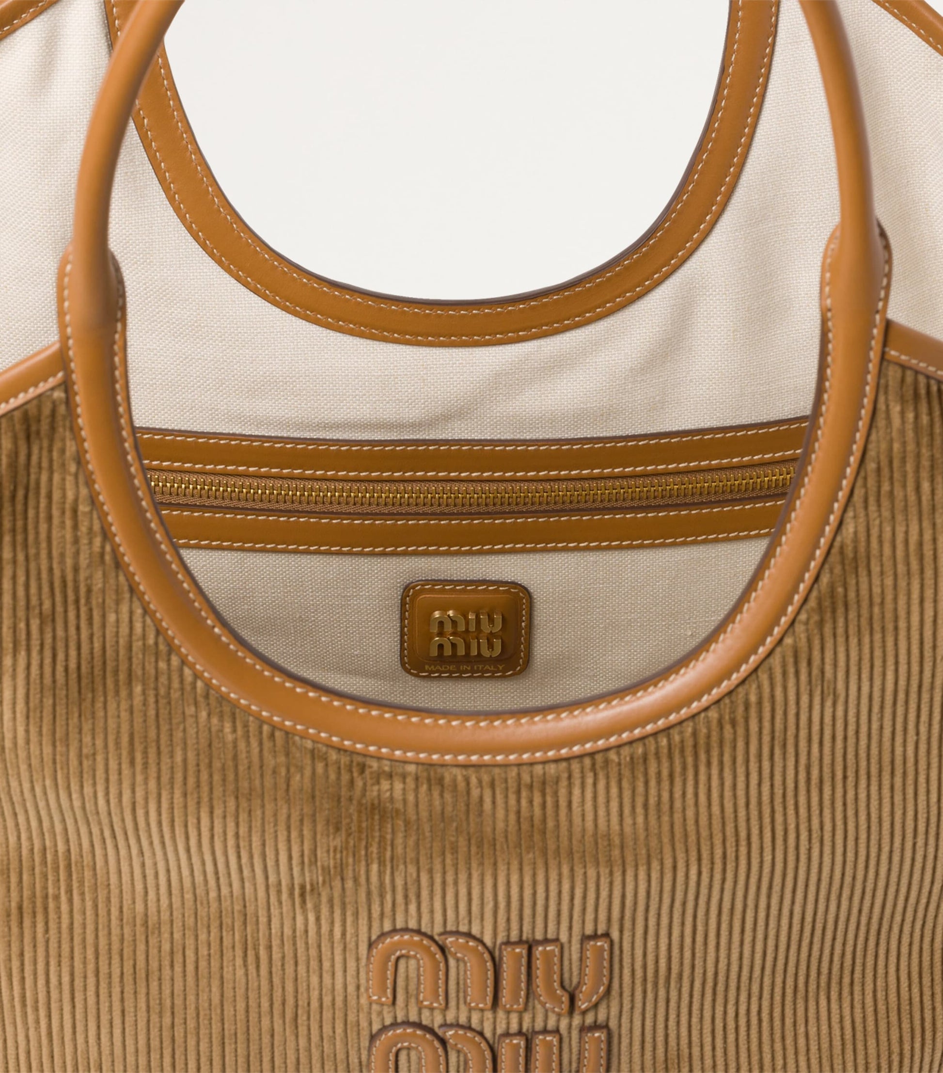 Brown Large Corduroy Ivy Tote Bag