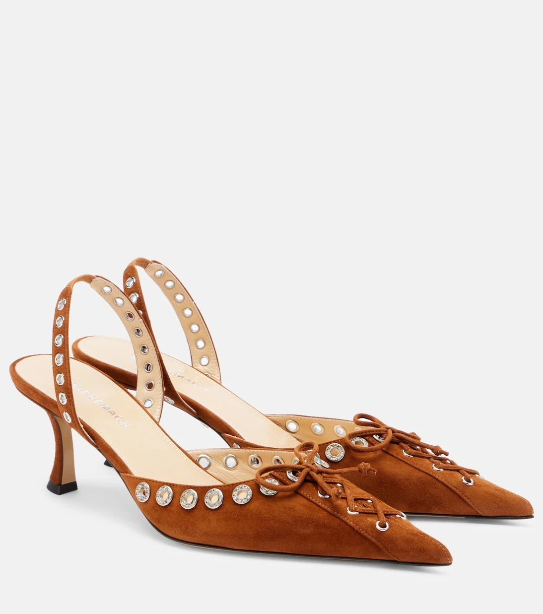 Mach & Mach - Crystalized Corset 65 suede slingback pumps