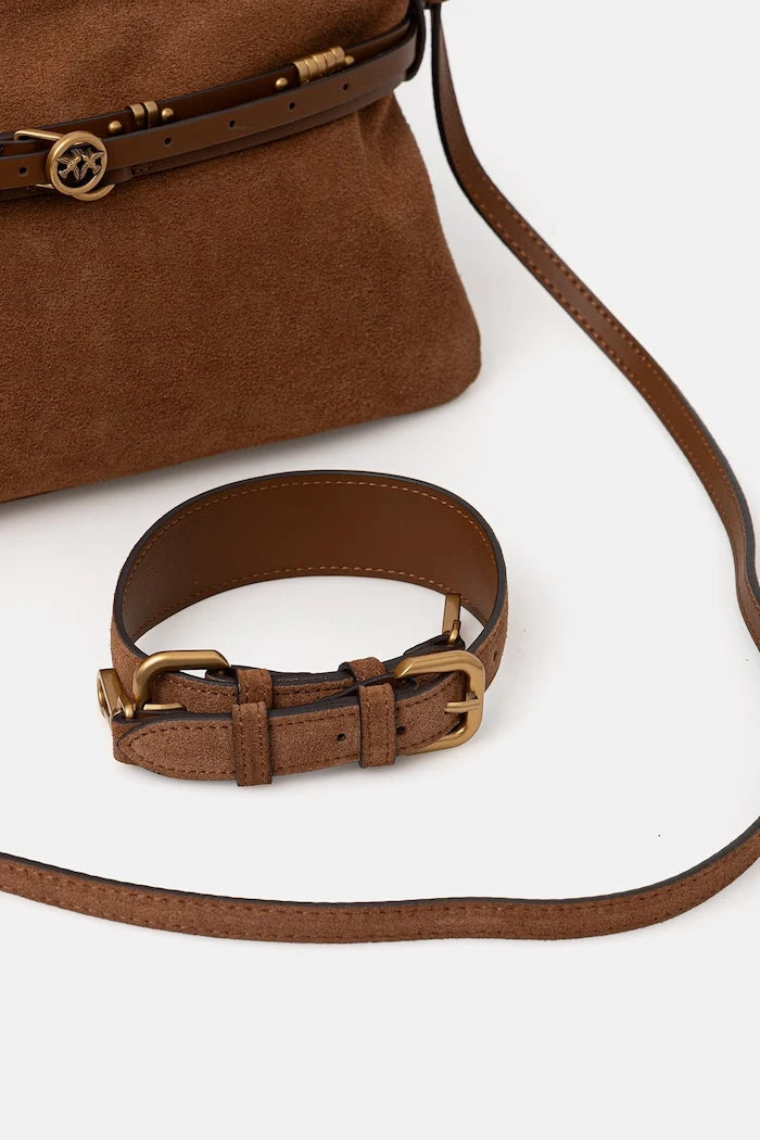 Pinko чанта crossbody дамска от велур