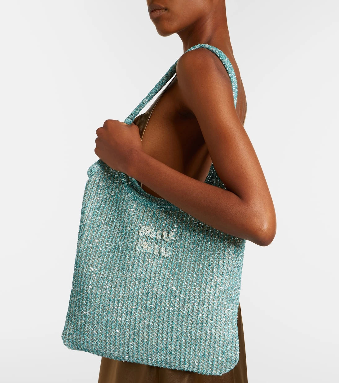 Miu Miu - Ivy sequined mesh tote bag