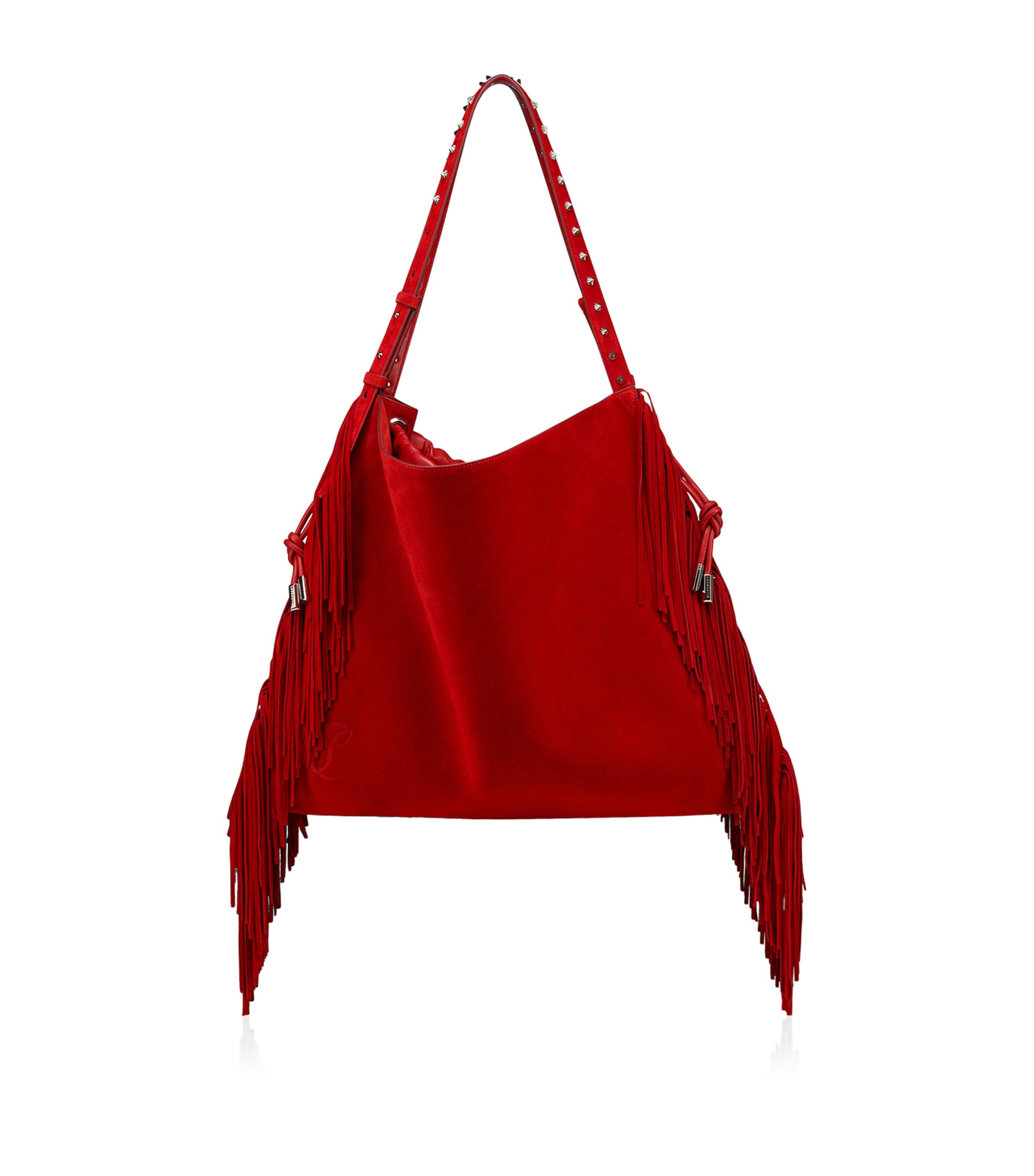 Christian Louboutin Baggy Suede Fringed Tote Bag