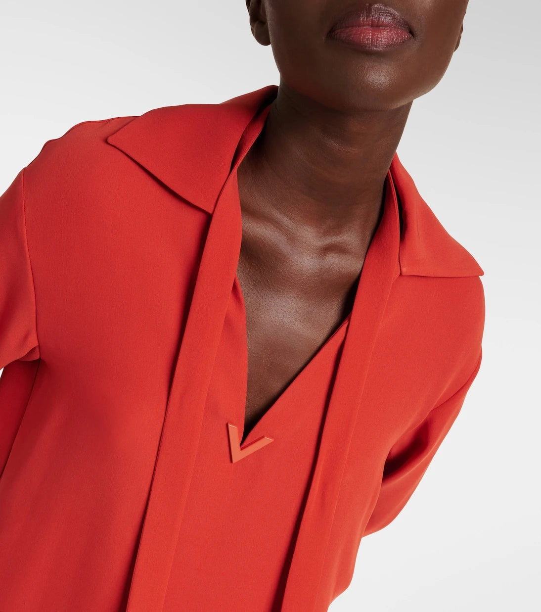 Valentino - Tie-neck silk blouse