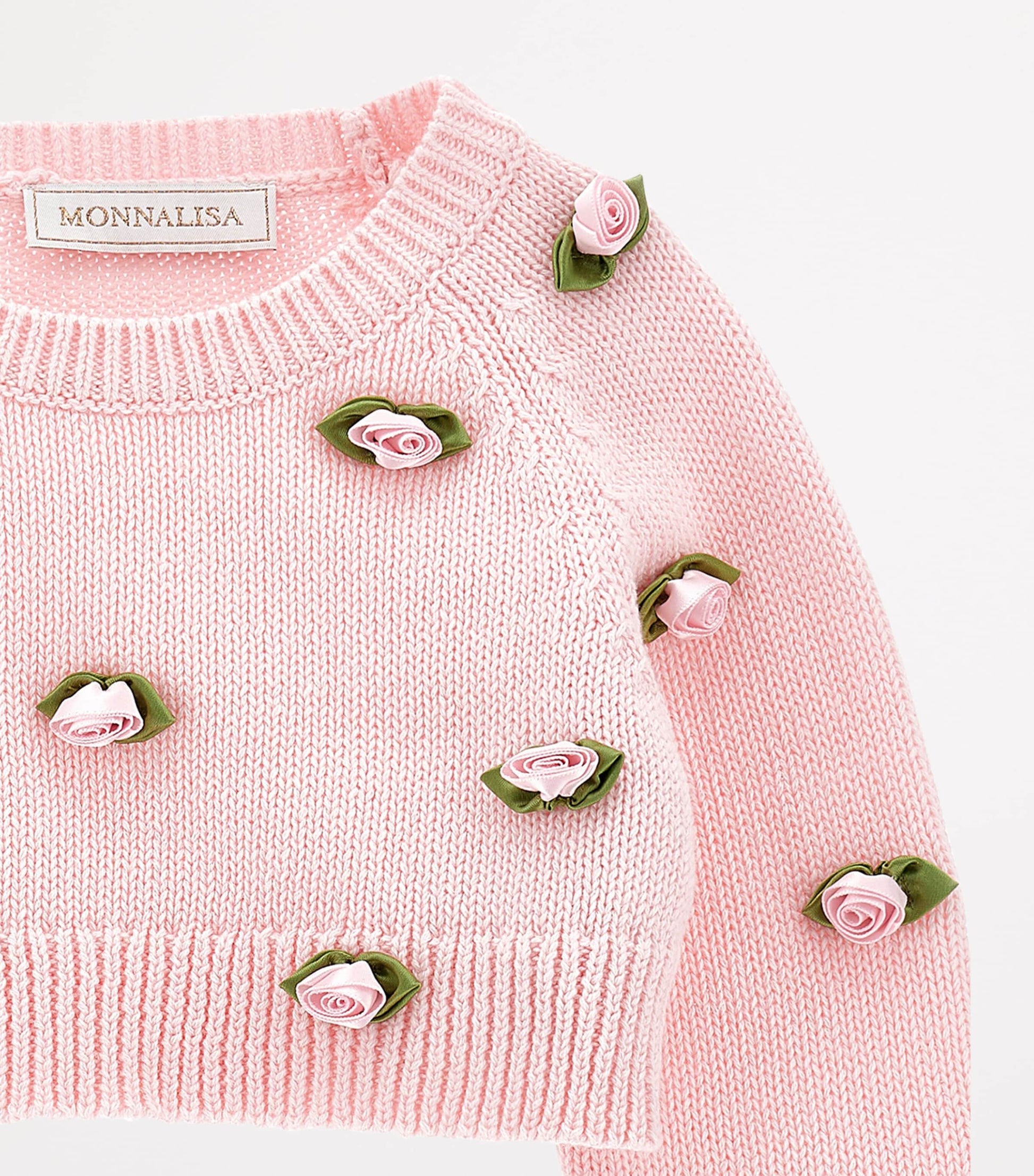 Cotton Rose Appliqué Sweater (3-36 Months)