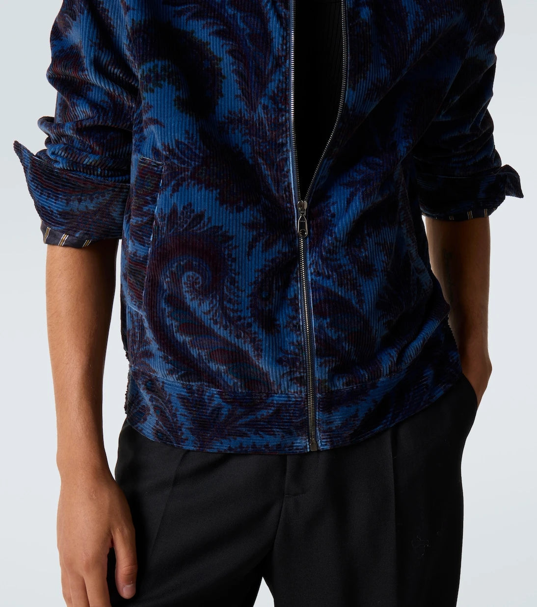 Etro - Printed cotton velvet jacket