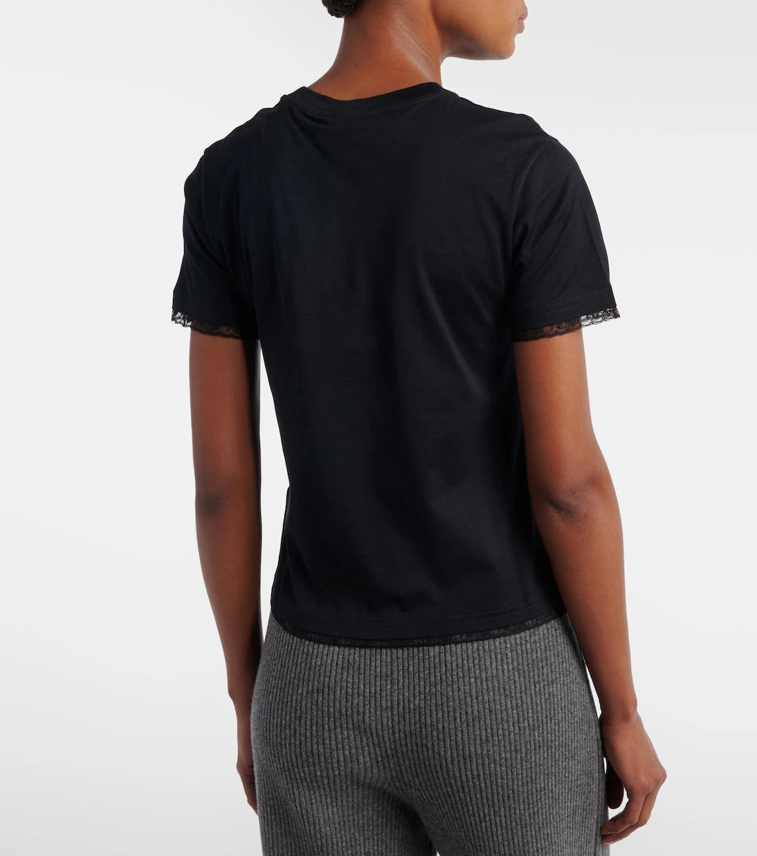 Gucci - Camiseta de jersey de algodón bordada con encaje