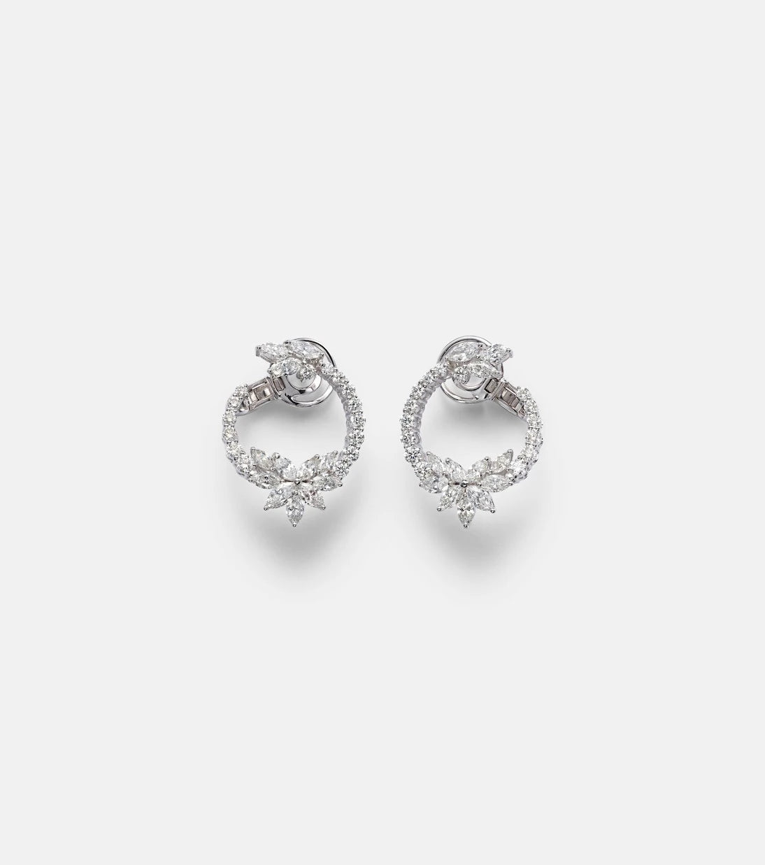 Yeprem - Y-Not 18kt white gold earrings with diamonds