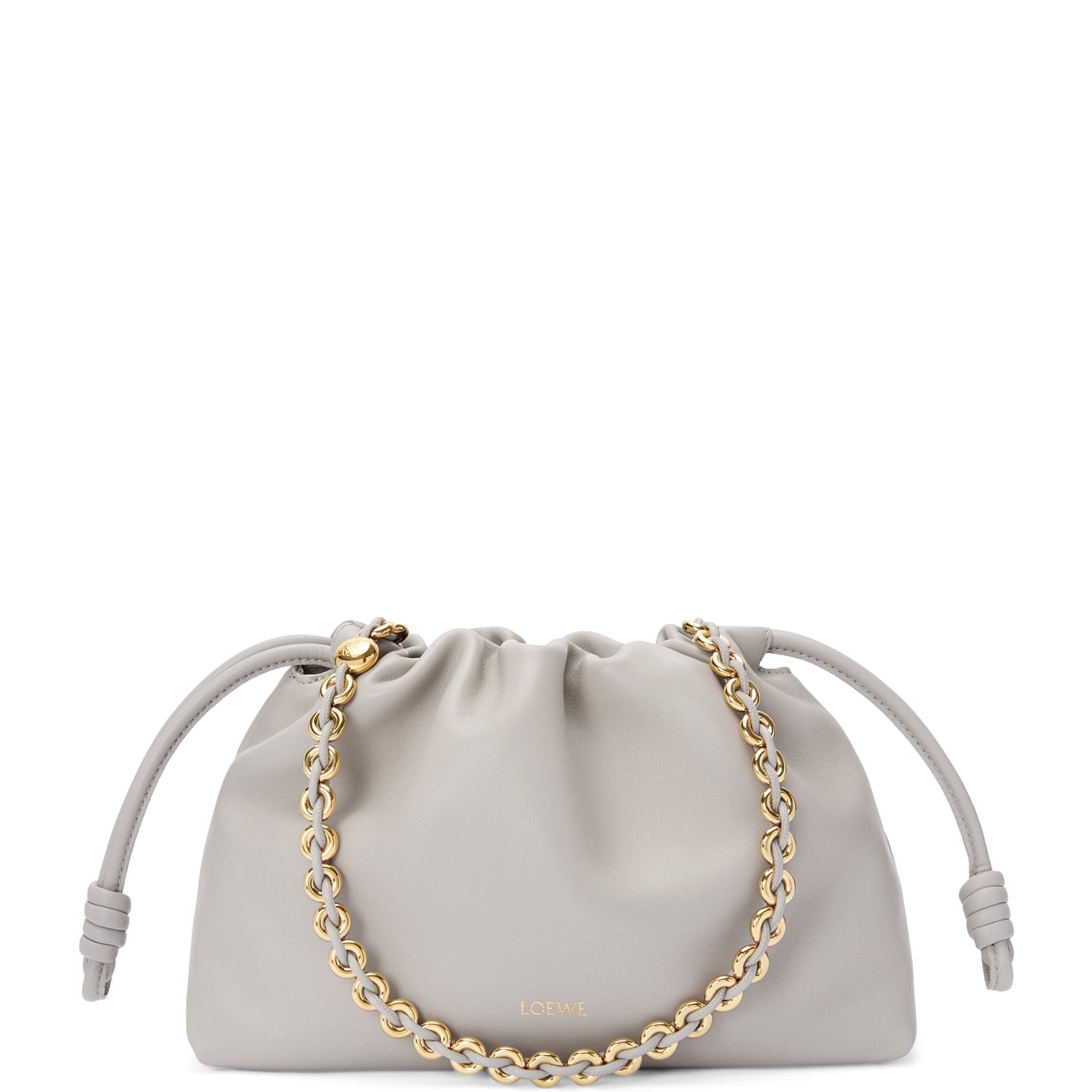 LOEWE Grey Medium Leather Flamenco Shoulder Bag