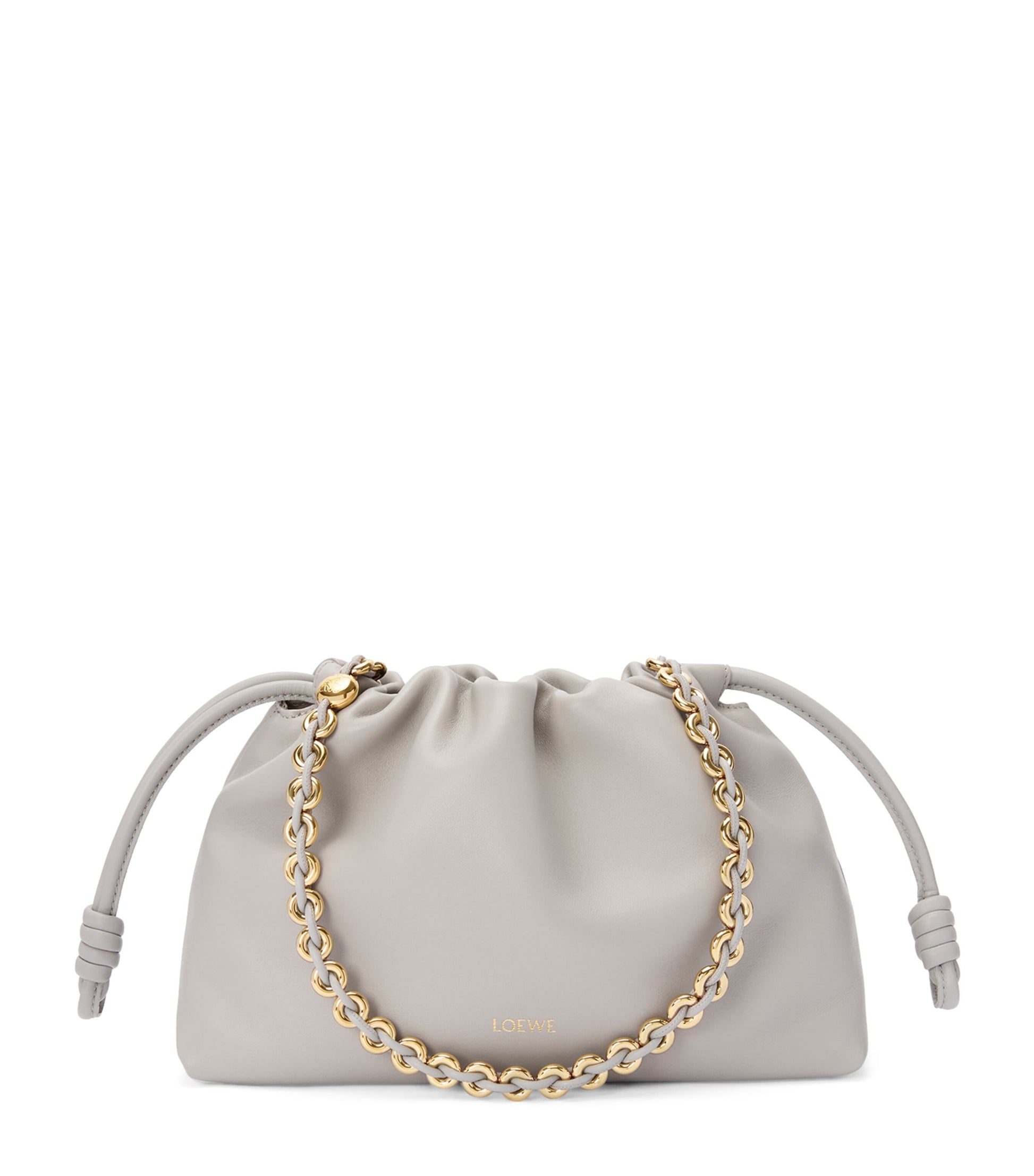 LOEWE Grey Medium Leather Flamenco Shoulder Bag