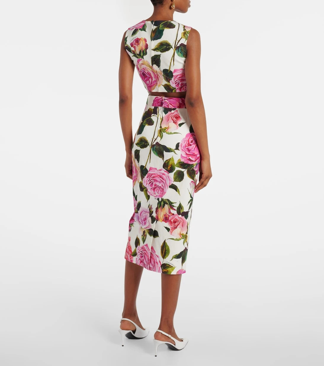 Dolce&Gabbana - Floral cotton-blend crop top