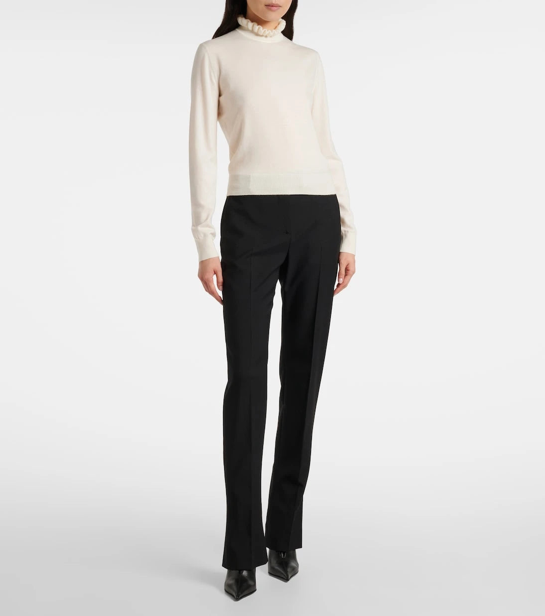 McQueen - Scalloped wool-blend sweater