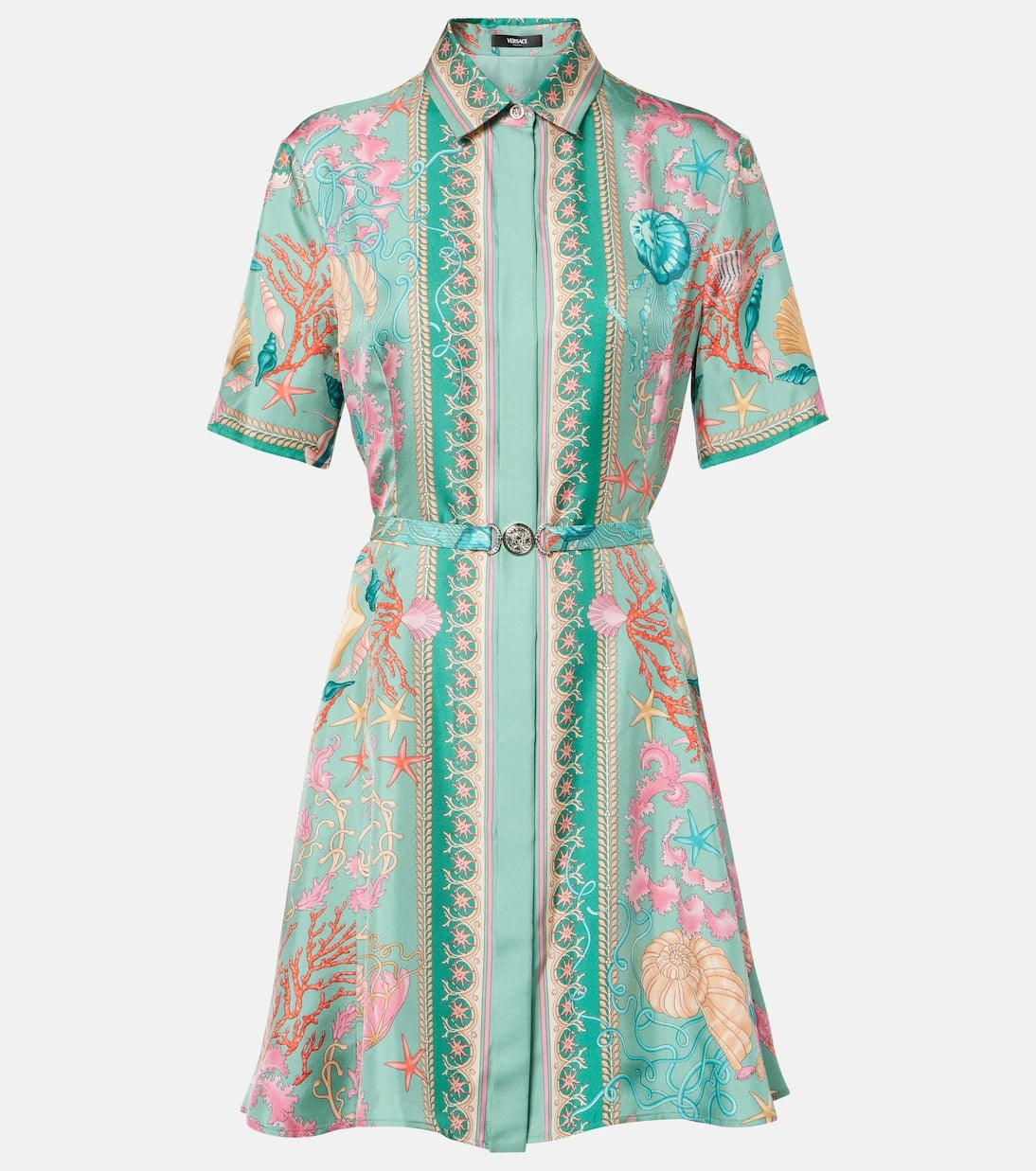 Versace - Underwater Barocco silk twill shirt dress