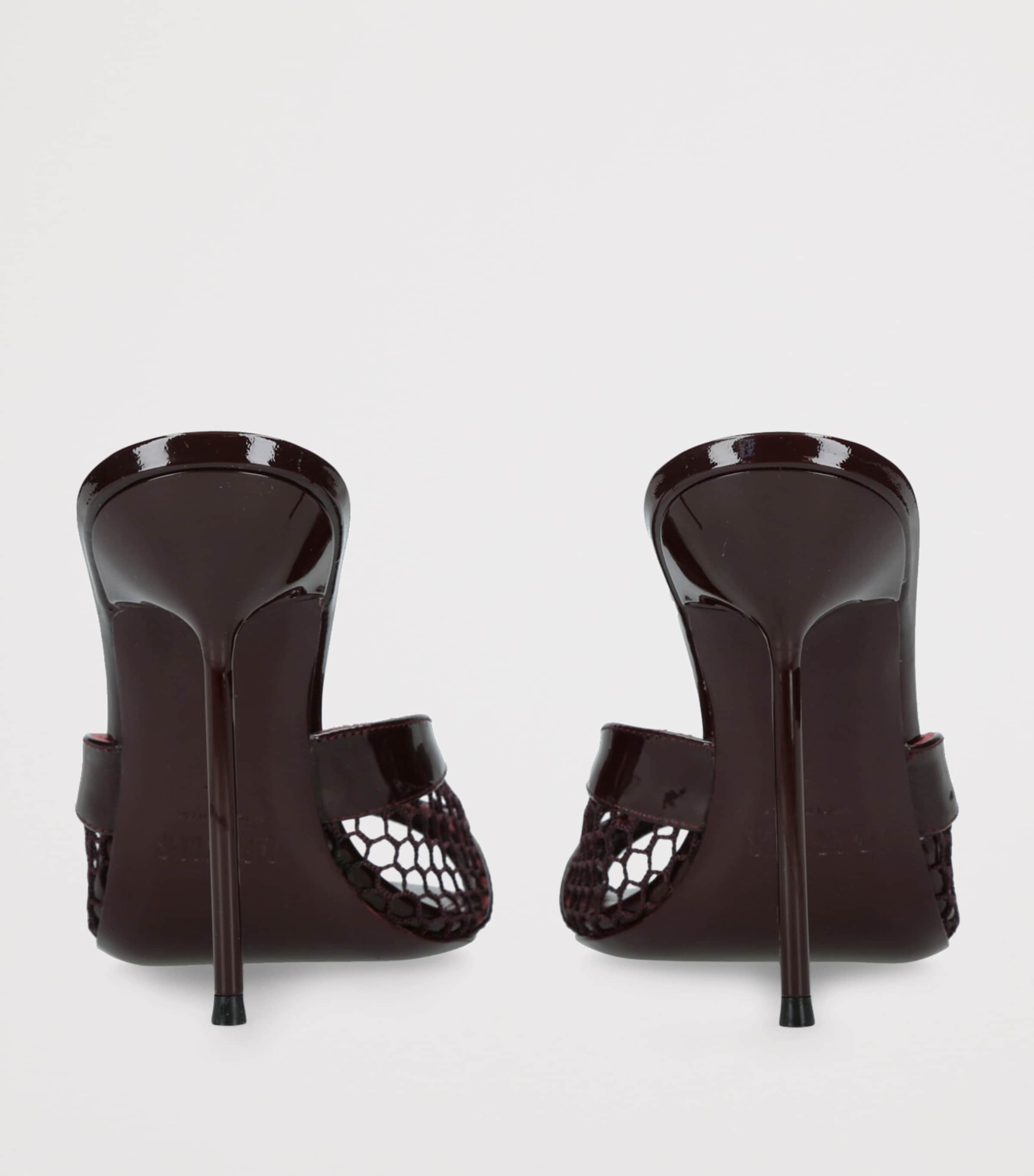 Paris Texas Burgundy Leather Mesh Lidia Mules 105