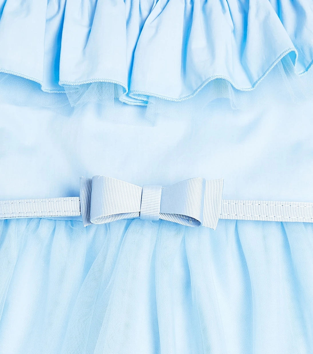Monnalisa - Ruffled bow-detail tulle dress