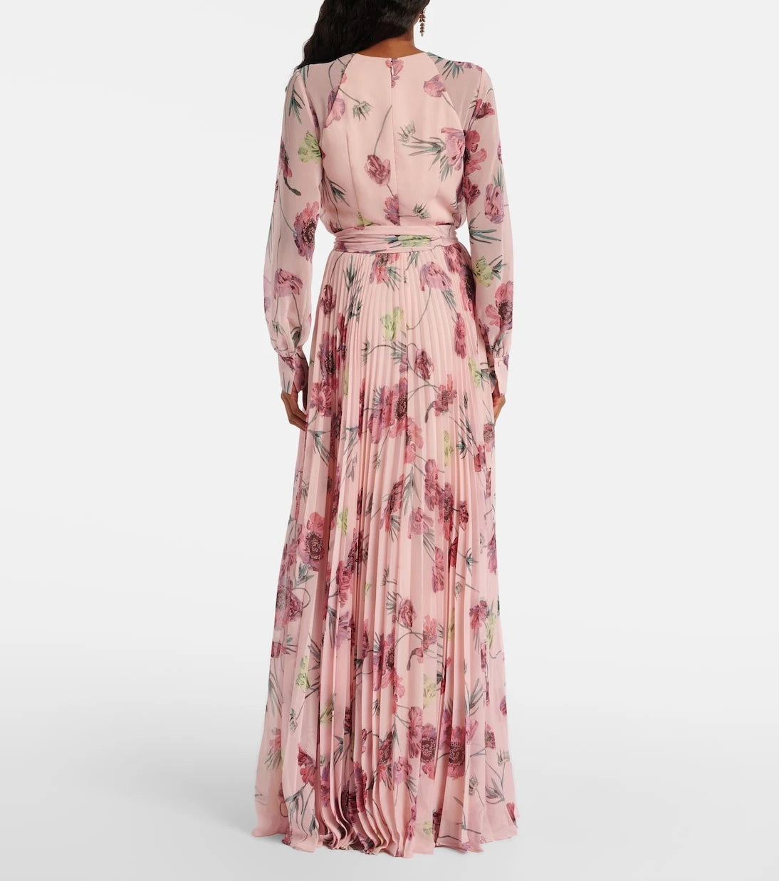 Erdem - Floral pleated voile gown