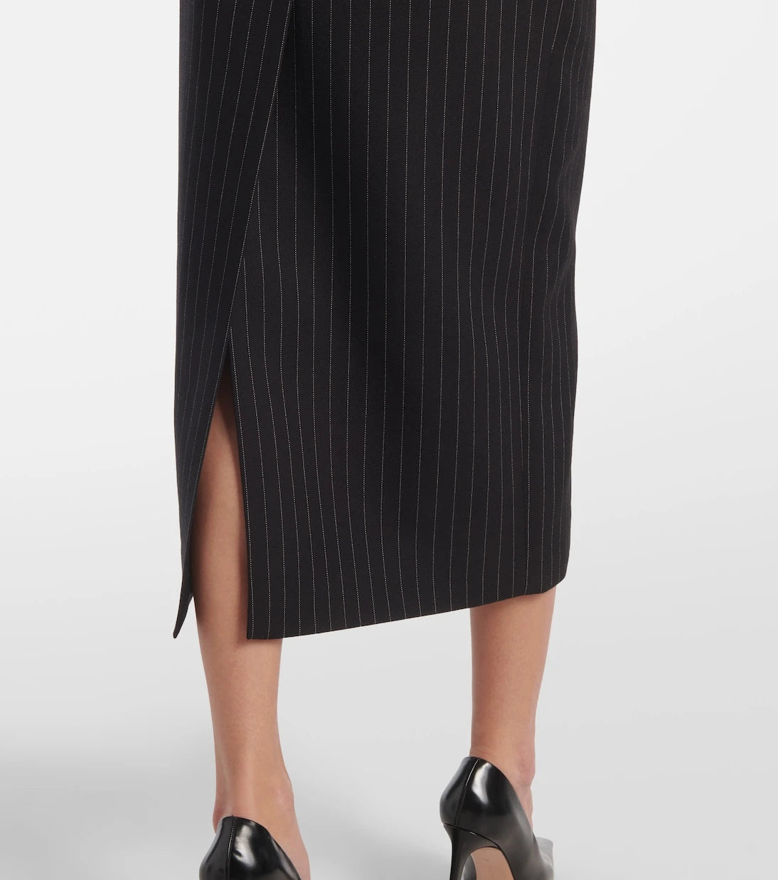 Wardrobe.NYC - Contour pinstripe wool midi skirt