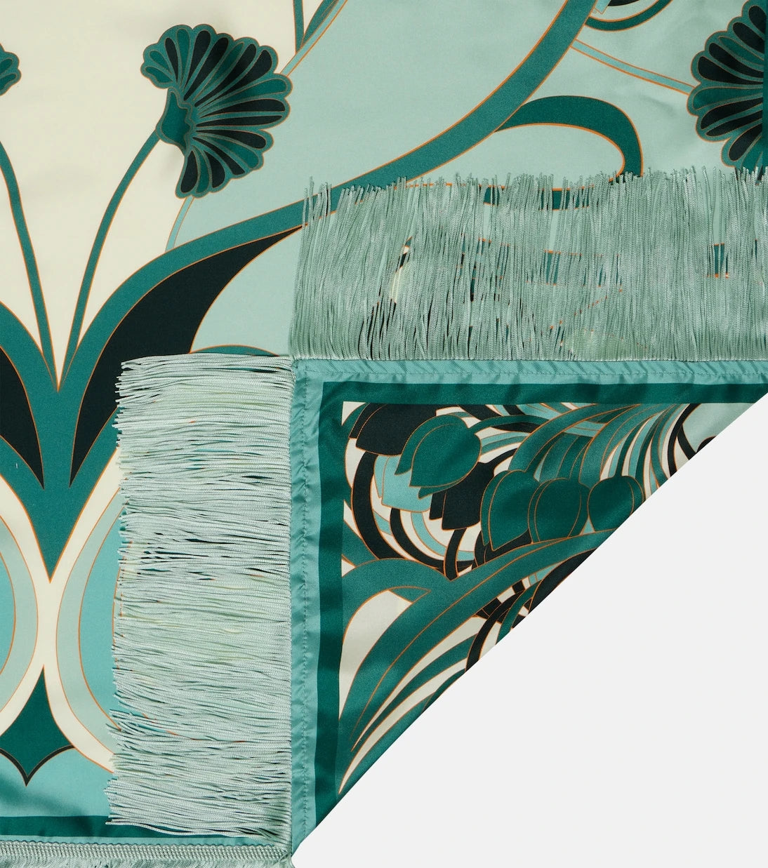 La DoubleJ - Fringed printed silk twill scarf