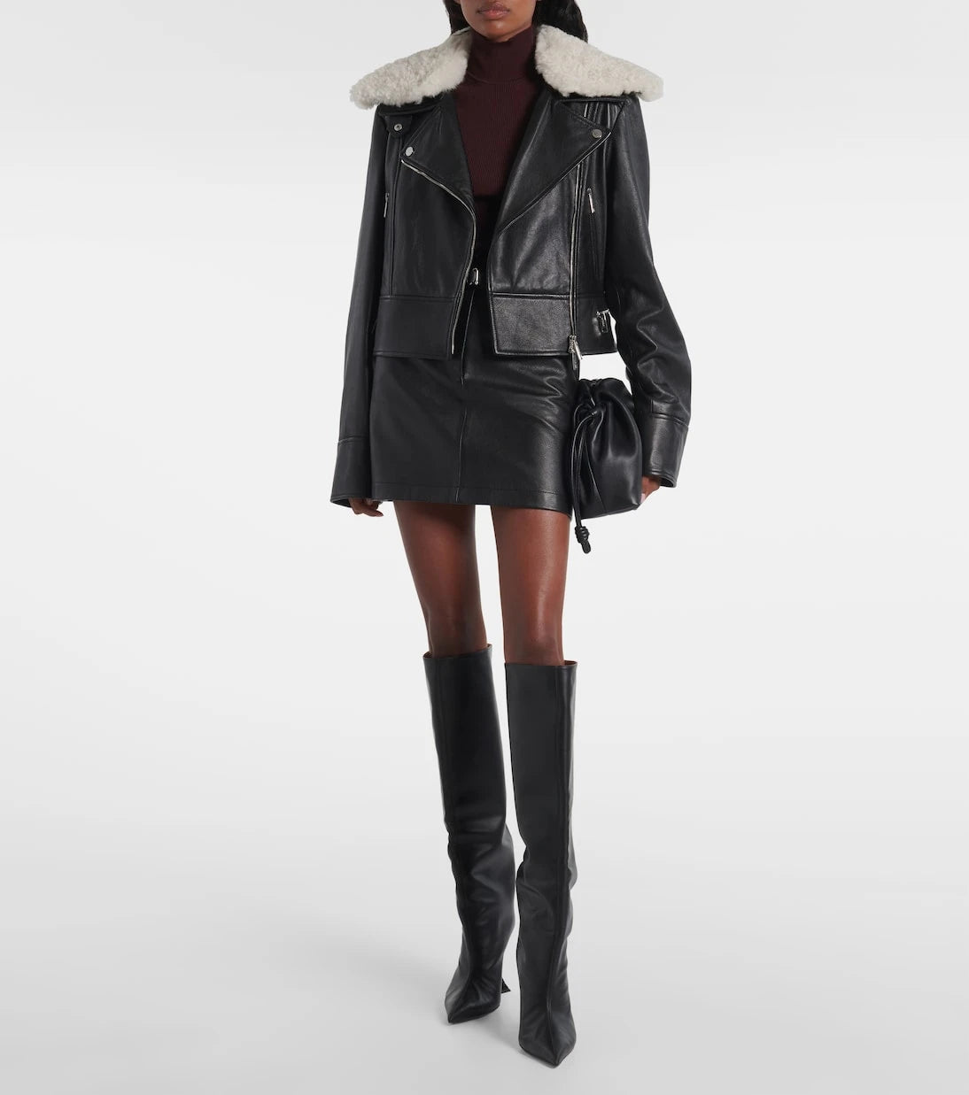 Sportmax - Toscana astarlı deri ceket