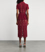 Self-Portrait Burgundy Lace Belted Midi Dress