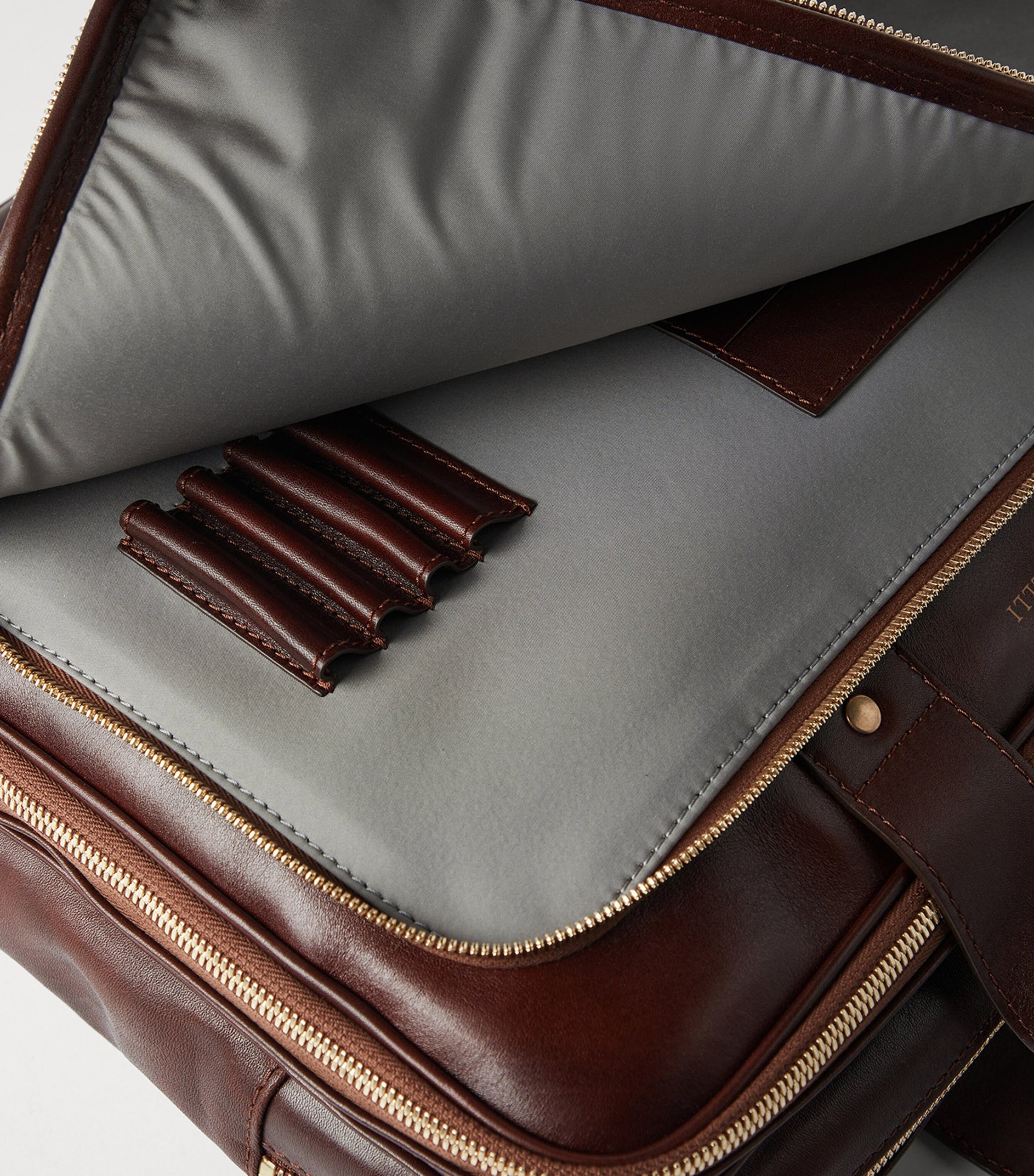 Brunello Cucinelli Calfskin Zipped Briefcase