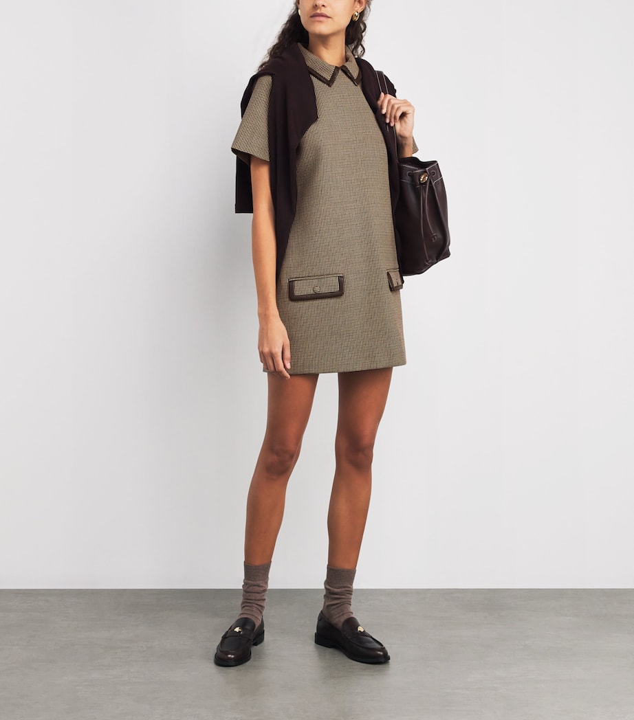 Multi Check Collared Mini Dress