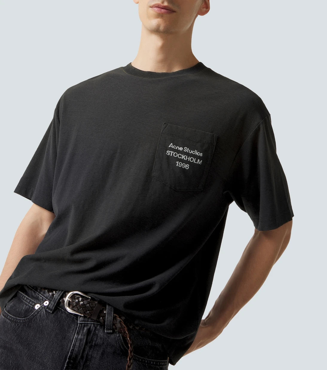 Acne Studios - تي شيرت من القطن والقنب