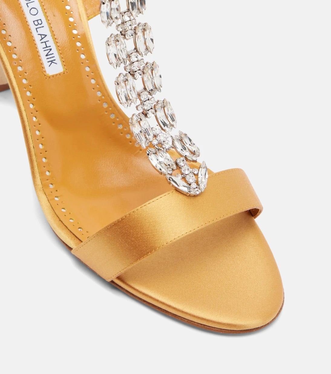 Manolo Blahnik - Crystal-embellished satin sandals