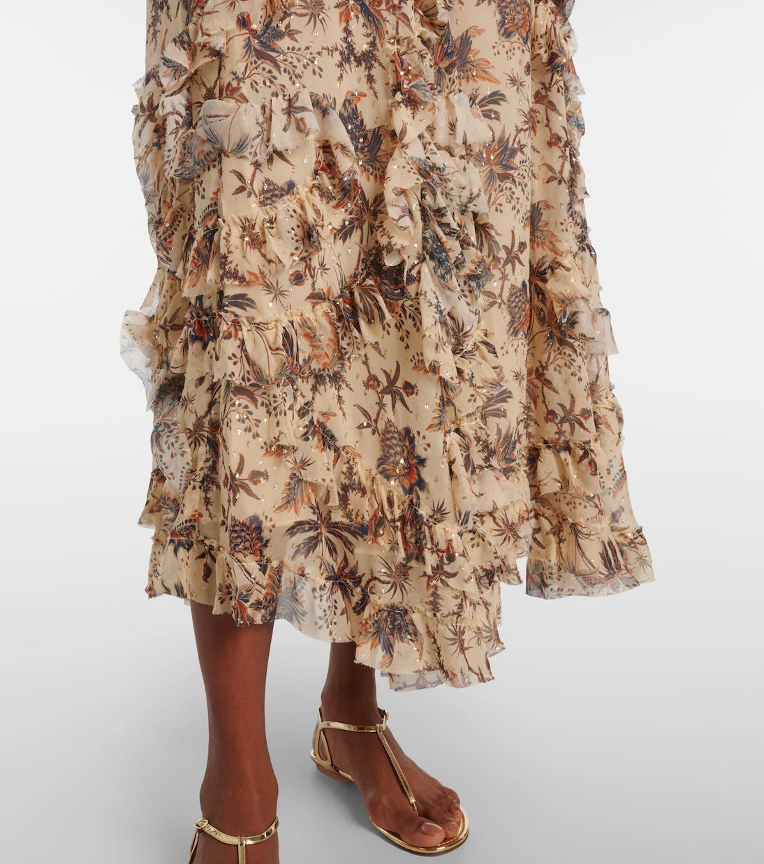 Ulla Johnson - Adele printed silk-blend chiffon midi skirt