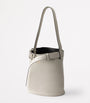 Prada White Leather Buckled Bucket Bag