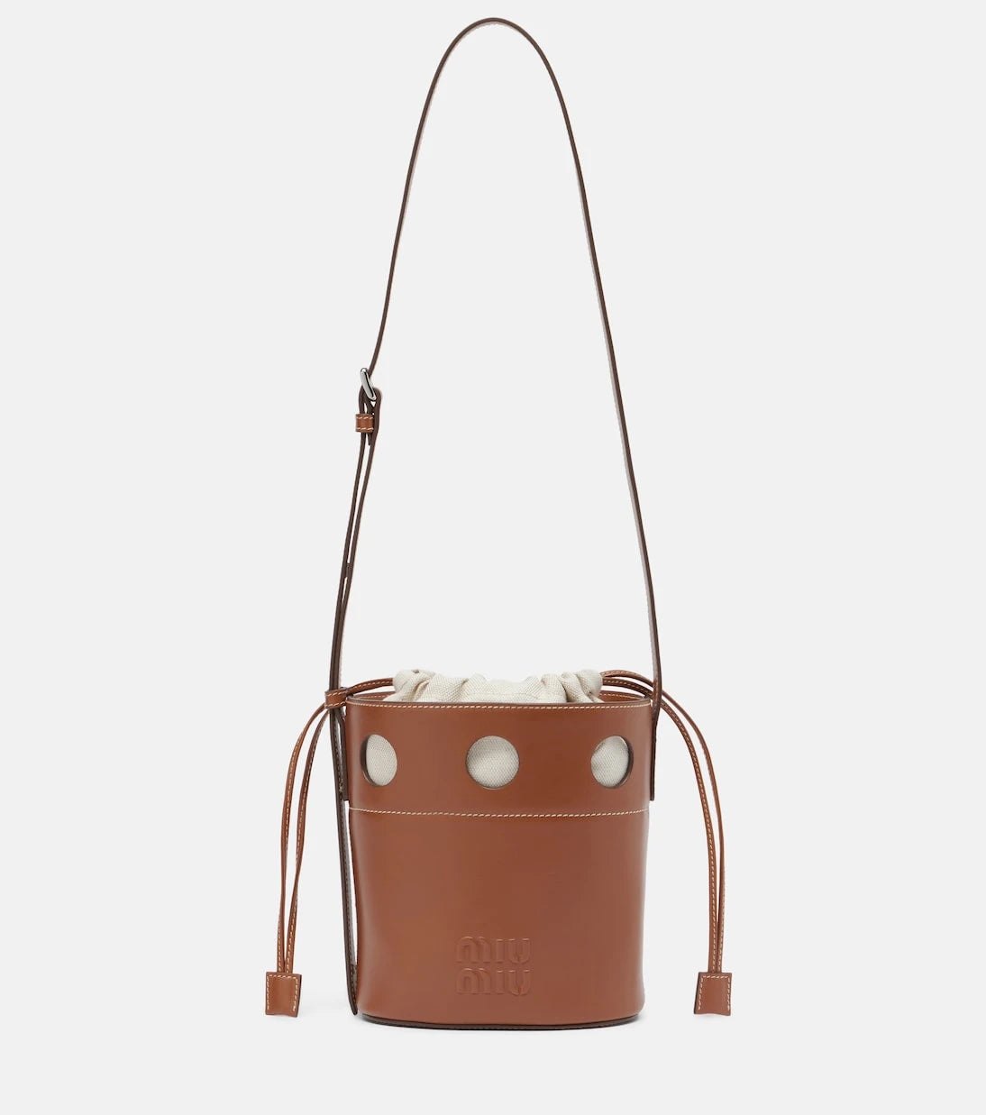 Miu Miu - Perforated leather bucket bag