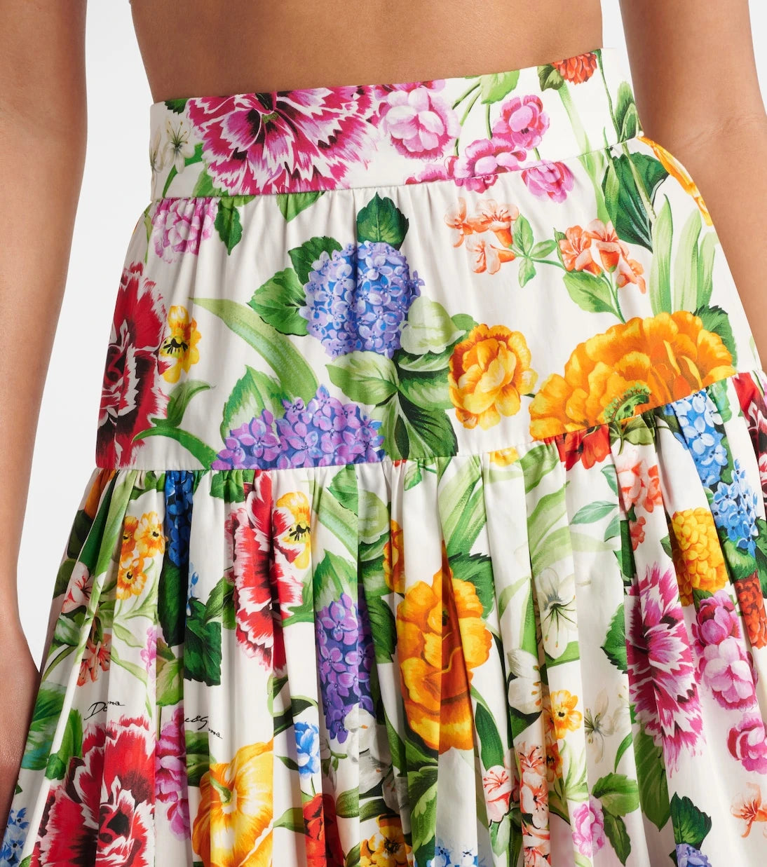 Dolce&Gabbana - Floral cotton poplin maxi skirt