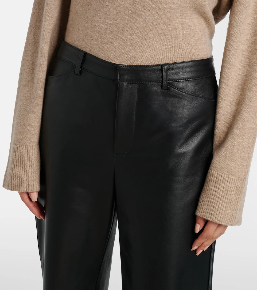 Vince - Leather cropped straight pants