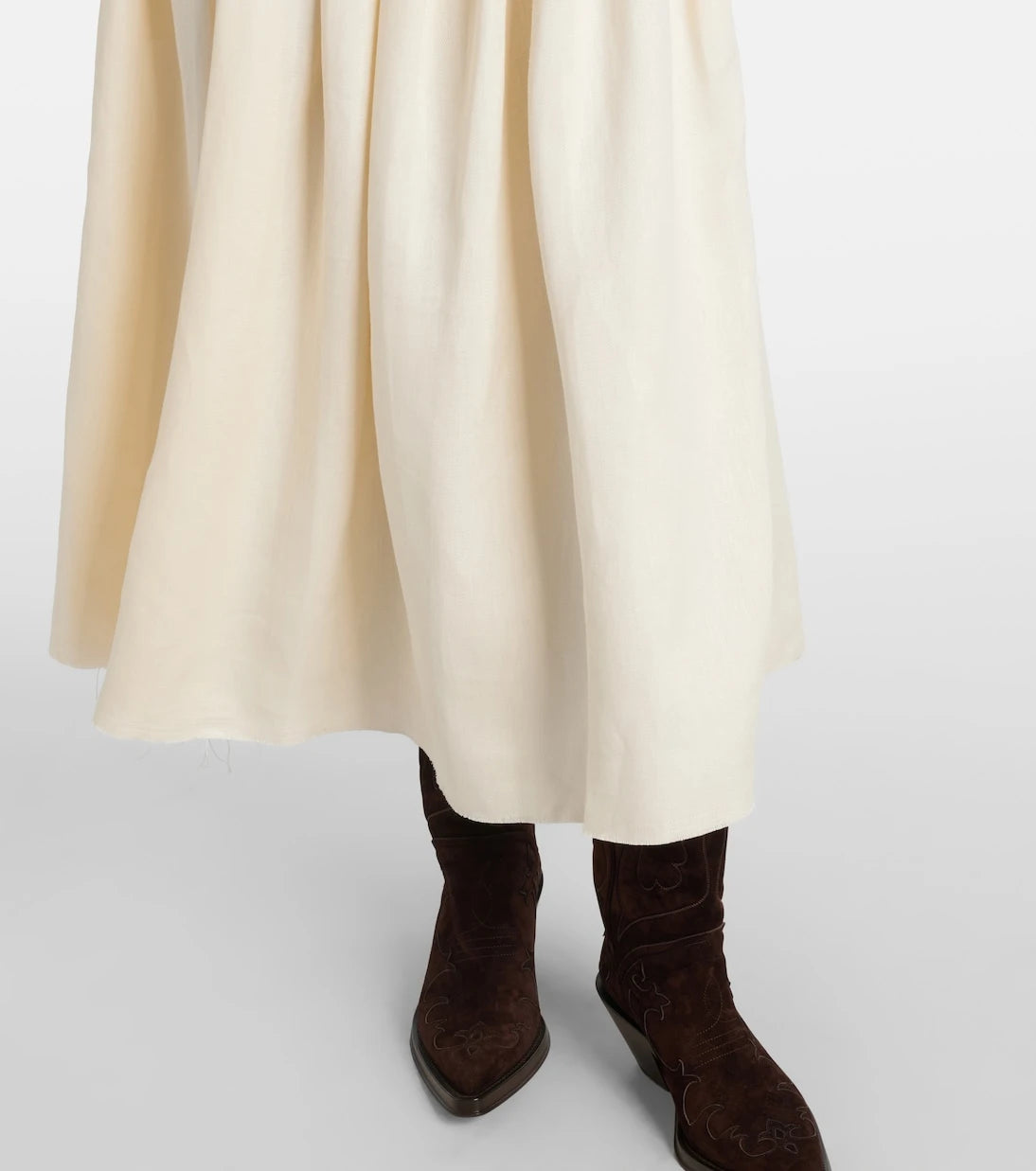 Gabriela Hearst - Chiara gathered linen midi skirt