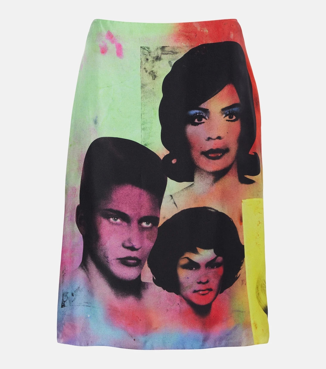 Versace - Printed silk twill midi skirt