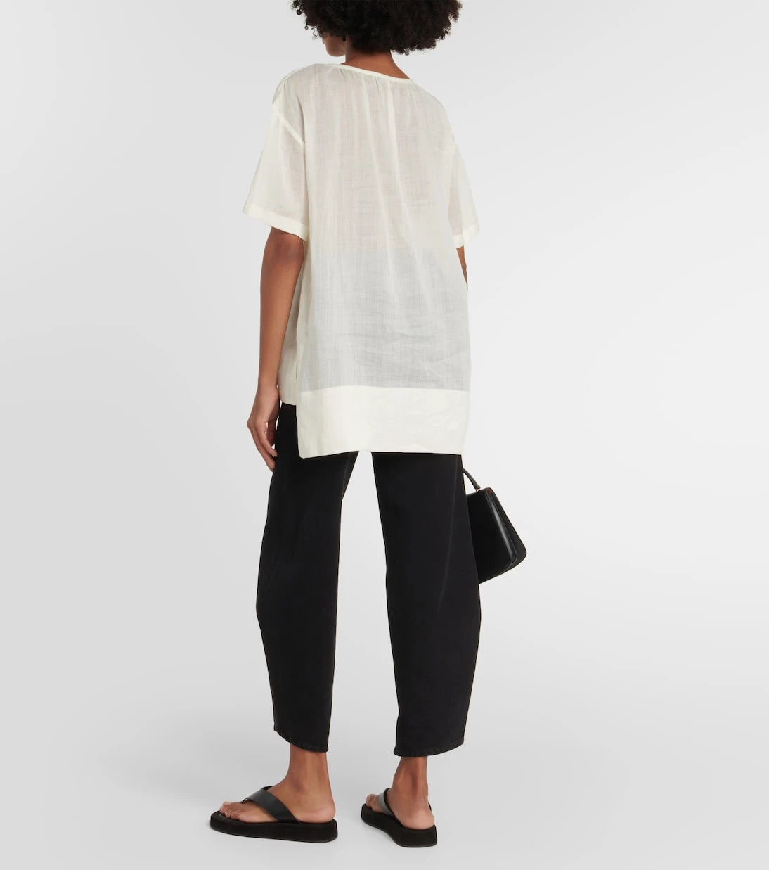 Joseph - Tie-neck ramie blouse