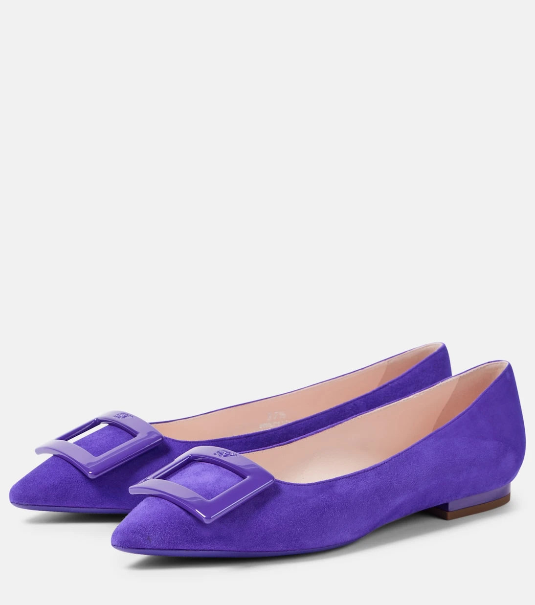 Roger Vivier - حذاء باليه غوميتين من جلد الشمواه