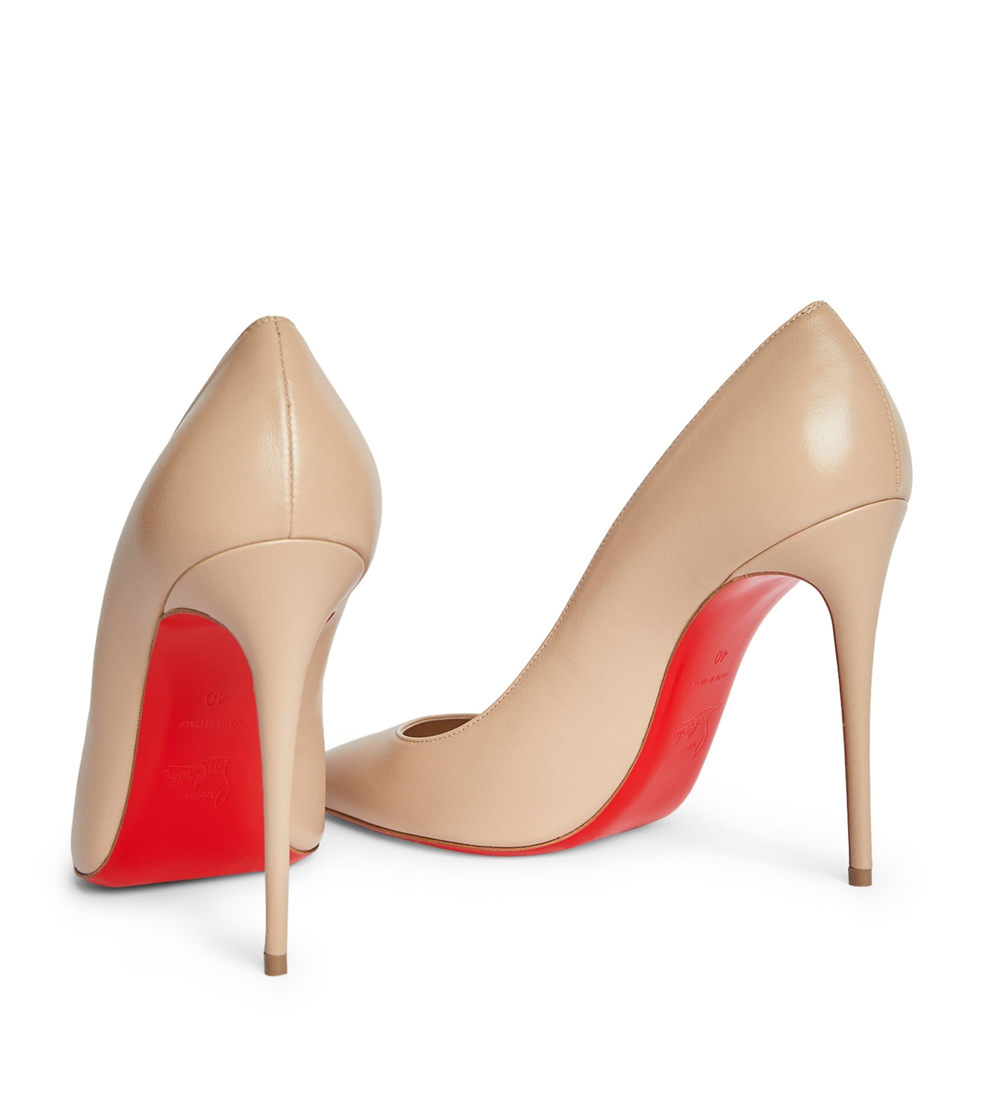 Christian Louboutin Nude Kate Leather Pumps 100