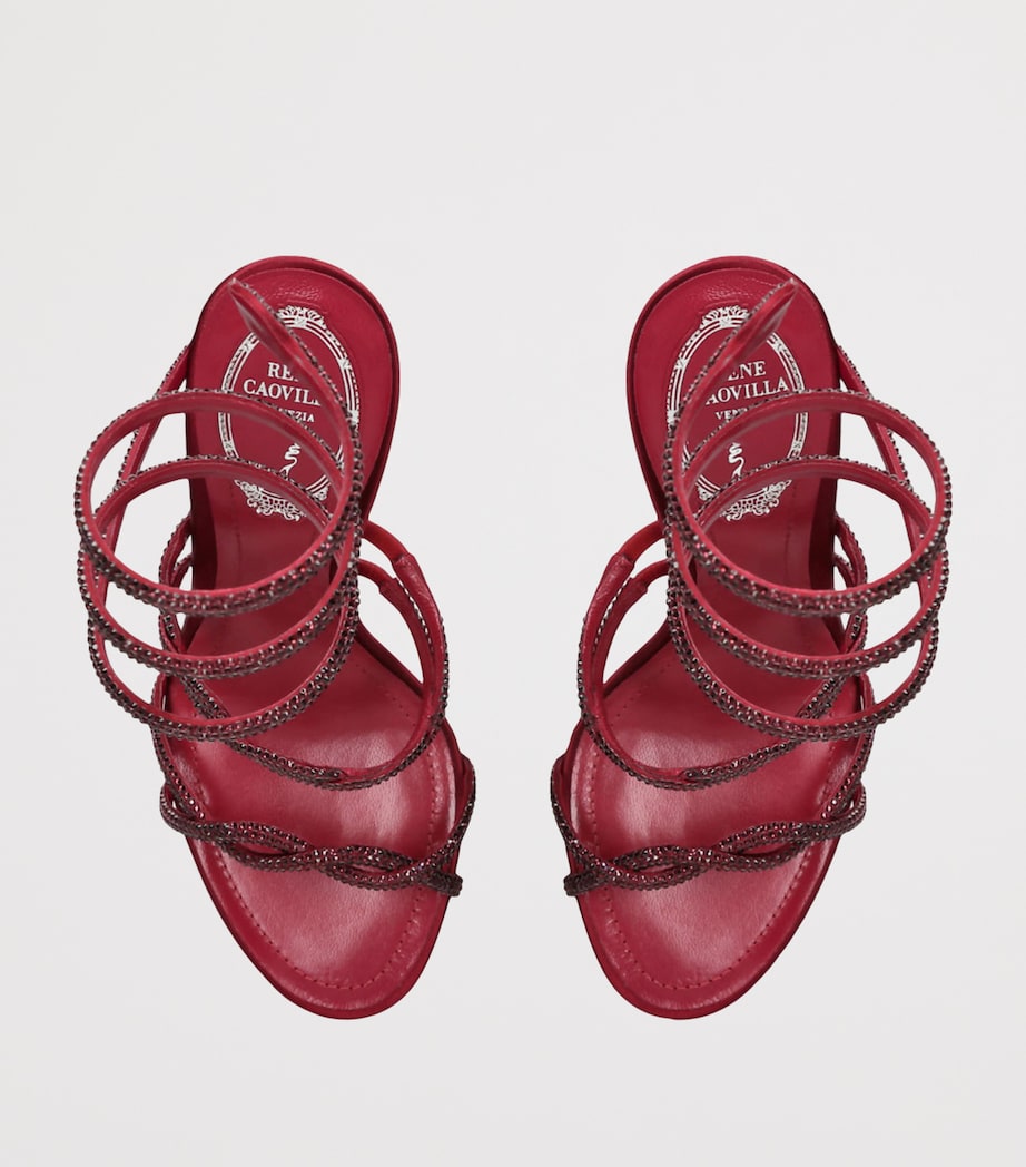 Red Embellished Cleo Sandals 105