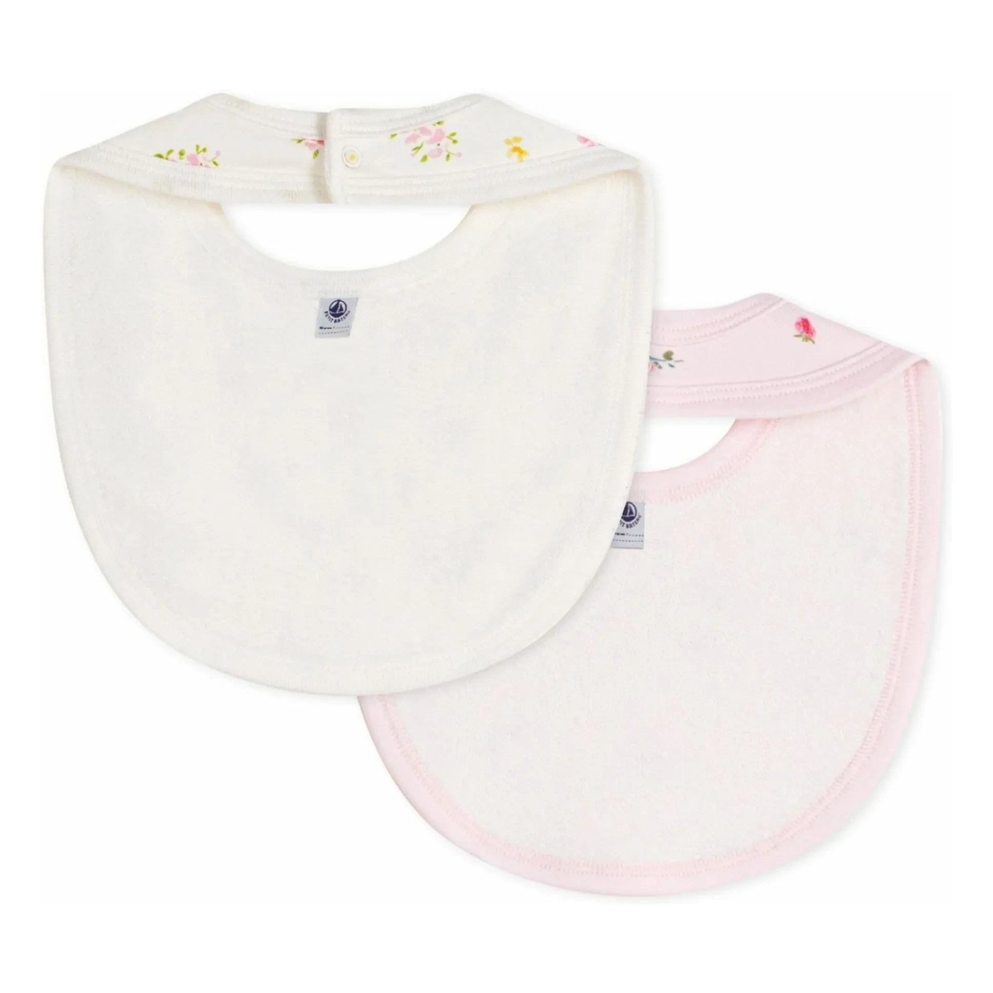 Petit Bateau - Batch 2 Flowered Bibs | Pink