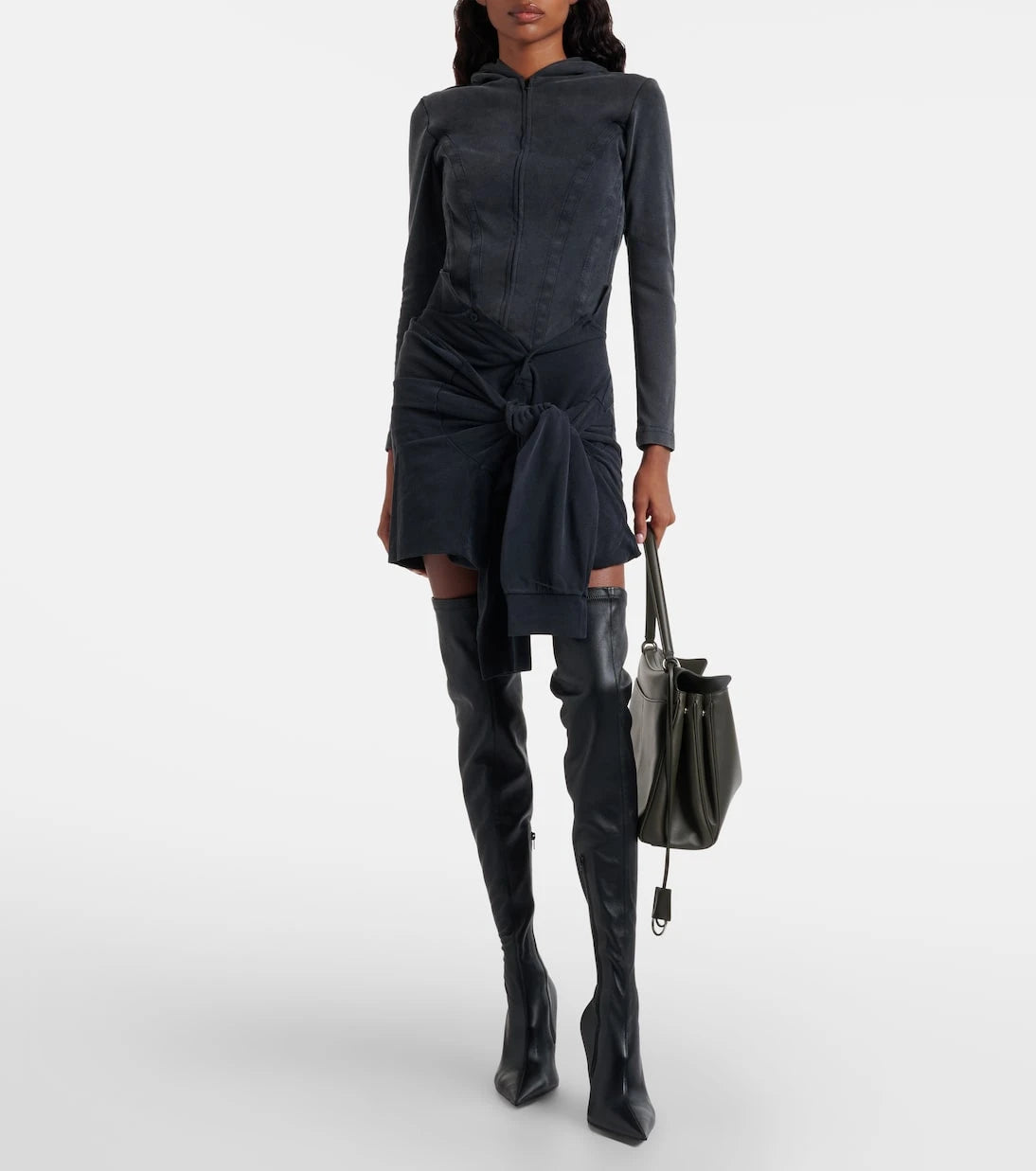 Balenciaga - سترة بغطاء رأس من القطن الجيرسيه
