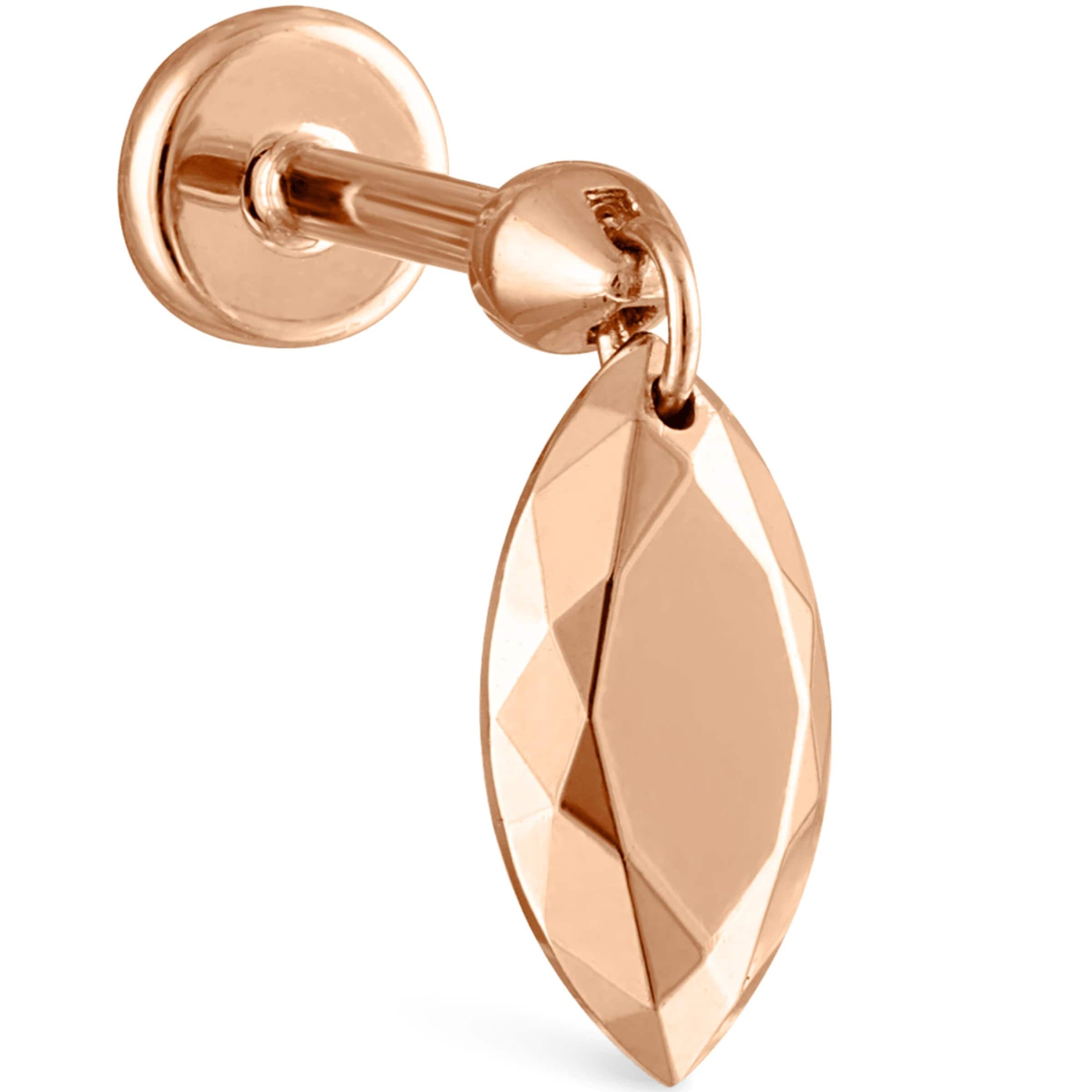 Faceted Marquise Threaded Charm Single Earring (7.5mm)