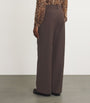Maje Brown Wide-Leg Tailored Trousers