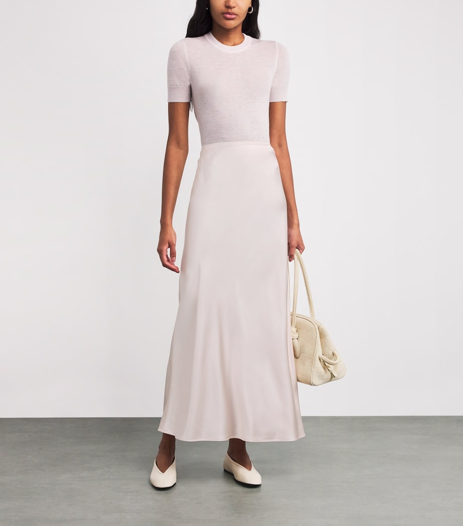 Silk Satin Isaak Maxi Skirt ROSE