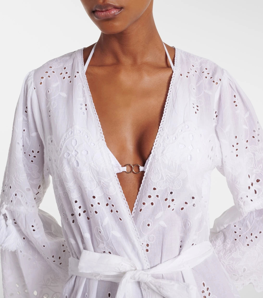 Melissa Odabash - Talitha broderie anglaise belted cotton kaftan