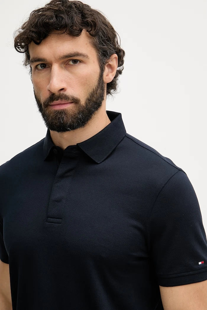 Tommy Hilfiger тениска с яка мъжка от памук